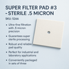 SUPER FILTER PAD #3 DRILLED (STERILE .5 MICRON)  (Pkg of 3)