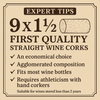 9 x 1 1/2 First Quality Straight Wine Corks 100 ct