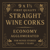9 x 1 1/2 First Quality Straight Wine Corks 100 ct