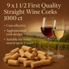 9 x 1 1/2 First Quality Straight Wine Corks 1000 ct