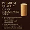 9 x 1 3/4 Premium Quality Straight Wine Corks 100 ct