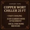 Copper Wort Chiller 25 Ft with Garden Hose Attachments