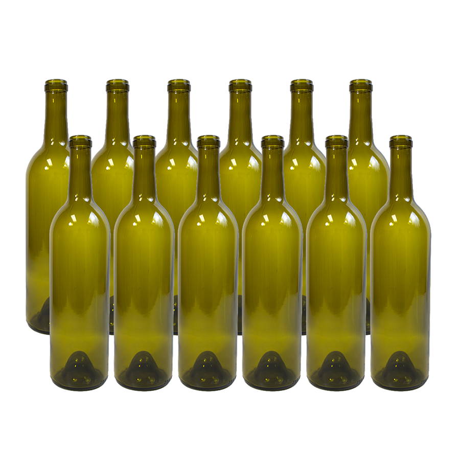 750ml Antique Green Punted Bordeaux Bottle