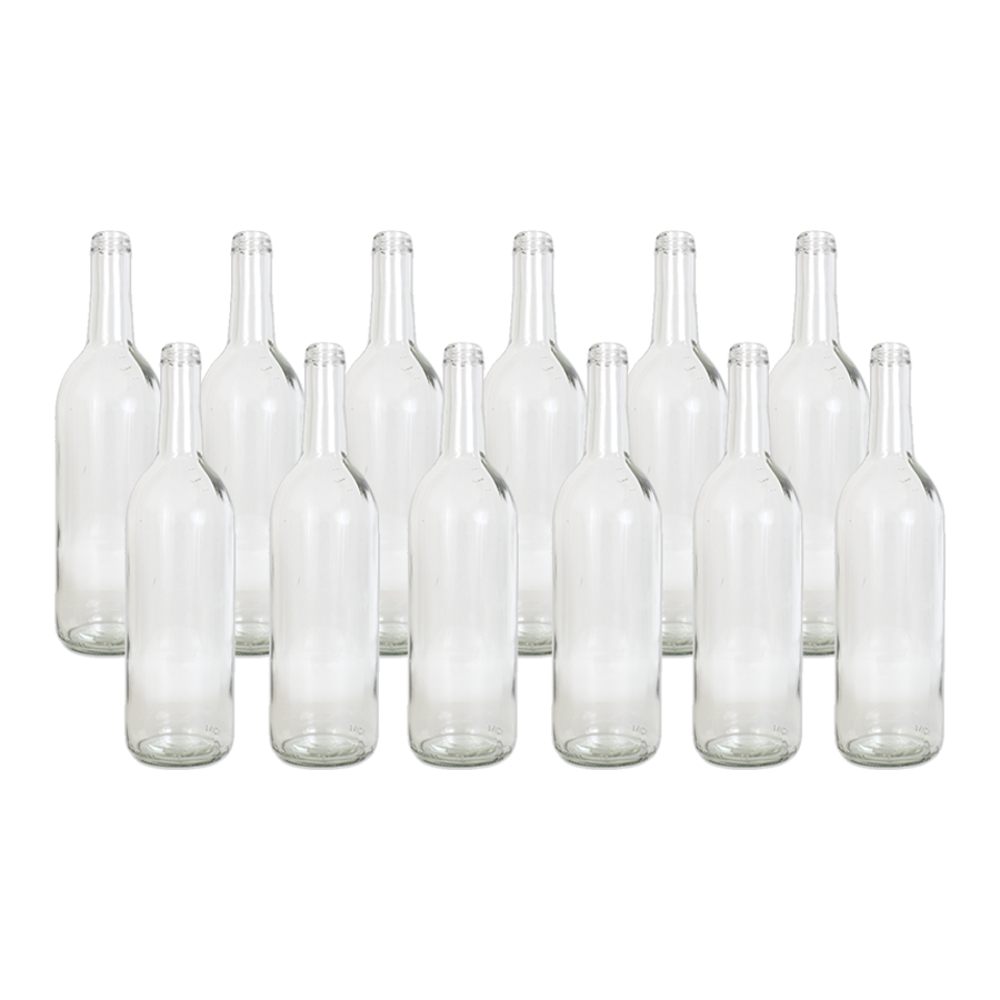 Screw Top Clear Wine Bottles 750 mL - 12/Case