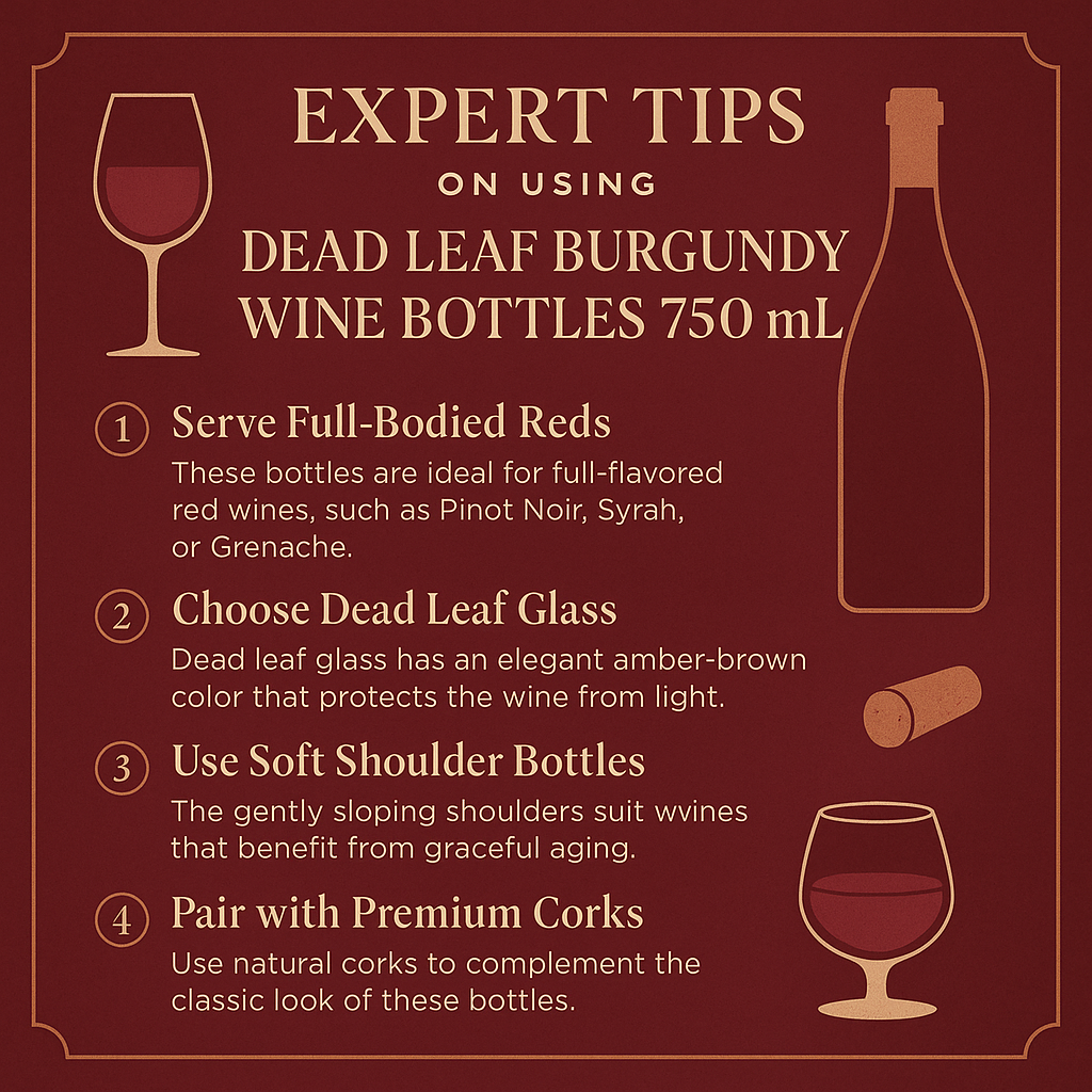 Dead Leaf Burgundy Wine Bottles 750 mL - 12/Case
