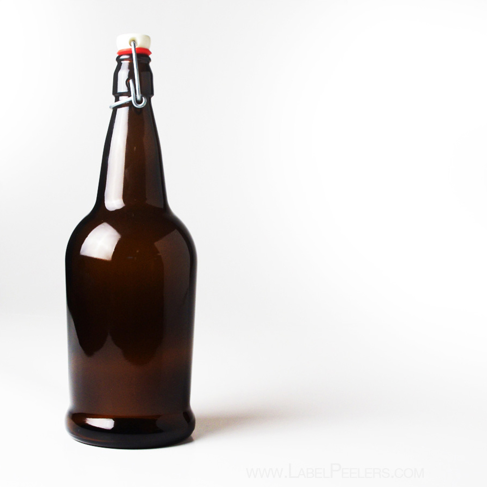 1 Liter Amber E.Z. Cap Bottle - Case of 12