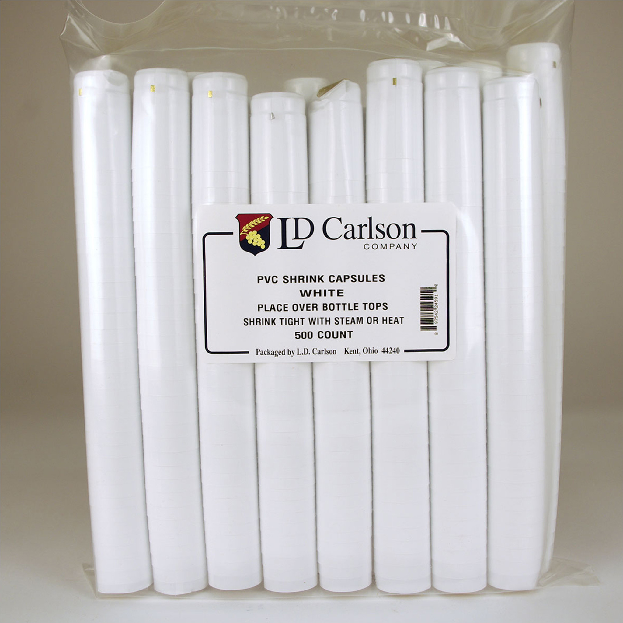 White PVC Shrink Capsules (500 Bulk)