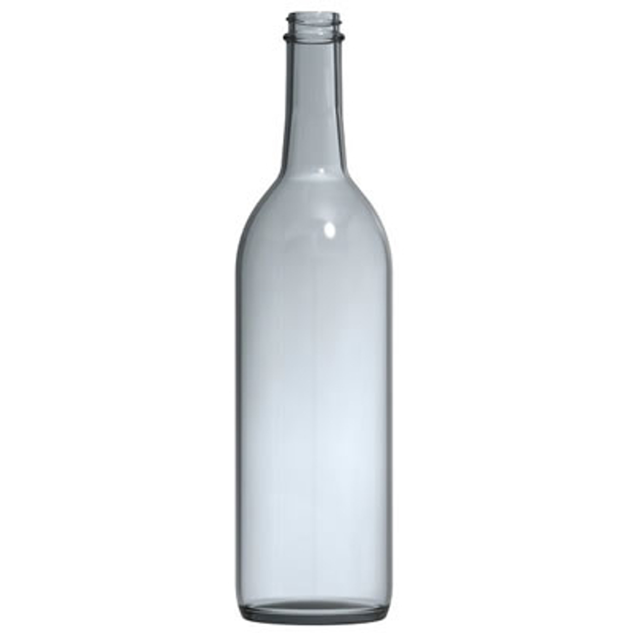 Clear Glass Wine Bottles 1-Liter with white screw caps, 12/pack