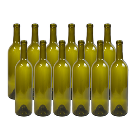750 mL Antique Green Punted Bordeaux Bottle Case of 12
