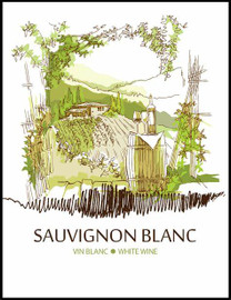 Sauvignon Blanc Wine Labels 30 ct Old Style