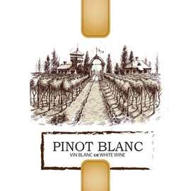 Pinot Blanc Wine Labels 30 ct Old Style