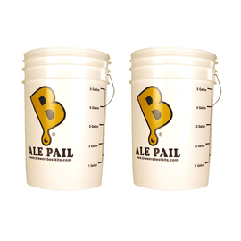 6.5 Gallon Fermenting Buckets with Grommeted Lids, set of 2
