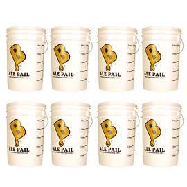 6.5 Gallon Fermenting Buckets with Grommeted Lids, set of 8