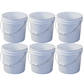 2 Gallon Fermenting Buckets with Grommeted Lids, set of 6