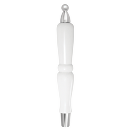 Tap Handle - Mini Pub Style with Silver Fittings, White