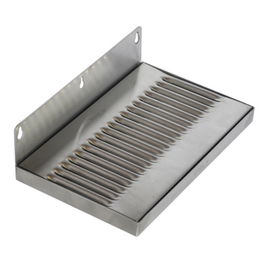 10" x 6" Wall Mount Drip Tray - Brushed Stainless - Without Drain