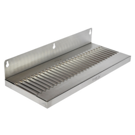 14" x 6" Wall Mount Drip Tray - Brushed Stainless - Without Drain