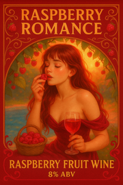 Raspberry Romance Raspberry Wine Kit, Finer Fruit Deluxe Series Labels