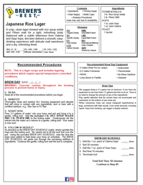 Japanese Rice Lager Premium Beer Kit