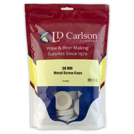 38mm Metal Screw Caps - 72/Bag