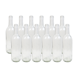 Clear 750 mL Wine Bottles - 12/Case