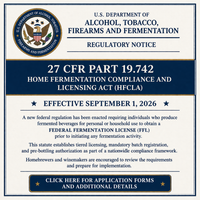 Federal Regulation Update: Home Fermentation Compliance and Licensing Act (HFCLA)