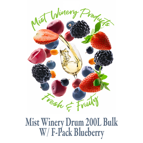 Mist Winery Drum 200L Bulk W/ F-Pack Blueberry