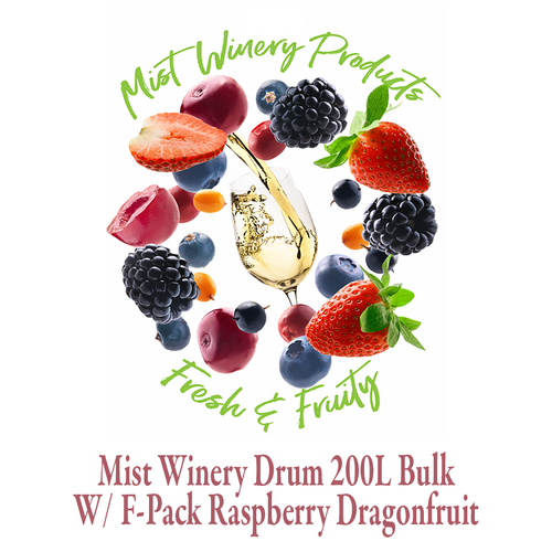 Mist Winery Drum 200L Bulk W/ F-Pack Raspberry Dragonfruit