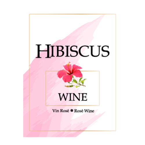 Hibiscus Wine Labels Labels 30 ct