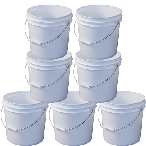 2 Gallon Fermenting Buckets with Grommeted Lids, set of 7
