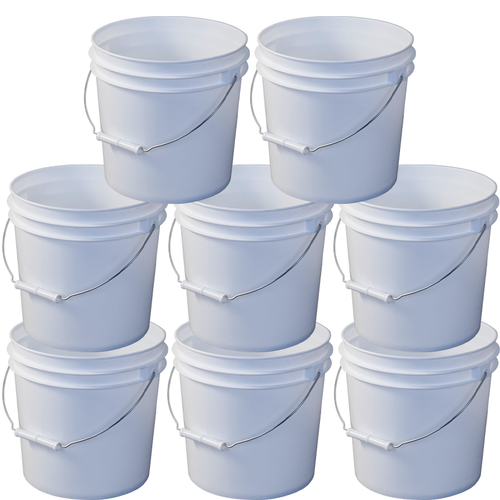 2 Gallon Fermenting Bucket Buy 8 with Grommeted Lids