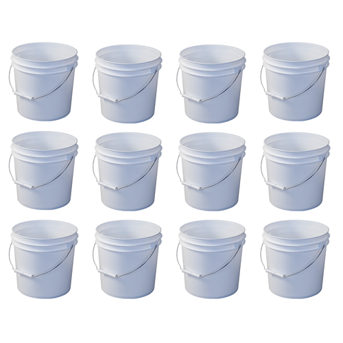 2 Gallon Fermenting Buckets with Grommeted Lids, set of 12