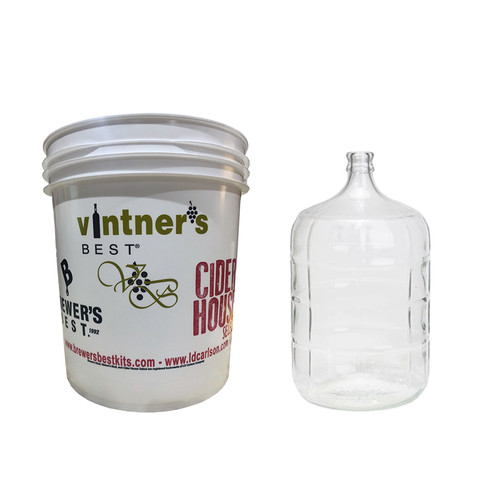 5 Gallon Glass Carboy and 7.9 Gallon Fermenter with Lid Bundle