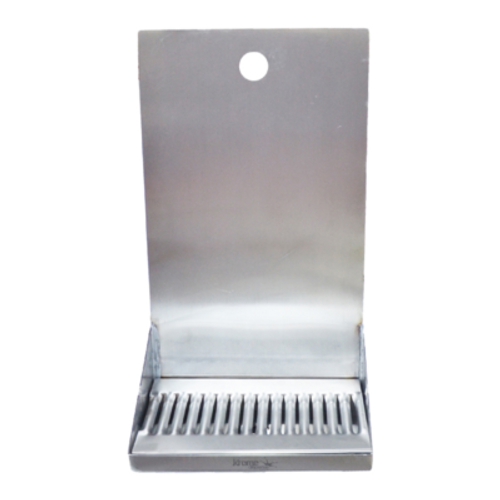 Bar Drip Tray – Shank Mounted , Brushed Stainless, with Drain, 8″ x 6″ x 14″