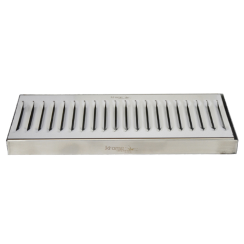 12" x 5" Surface Drip Tray - Brushed Stainless - Without Drain