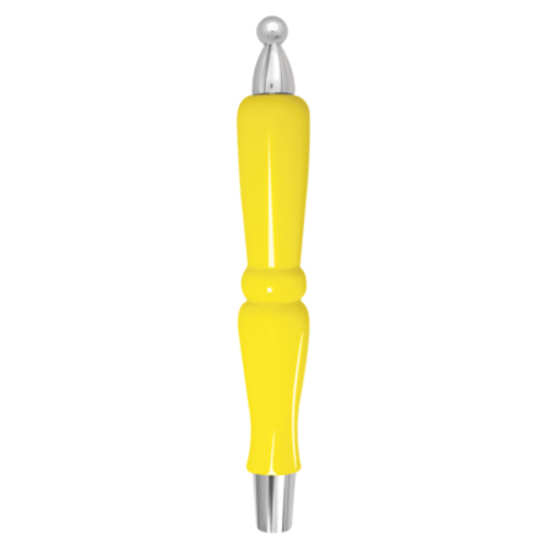 Yellow Mini Pub Style Handle w/ Silver Fittings