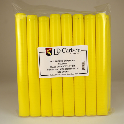Gloss Yellow PVC Shrink Capsules (500 Bulk)