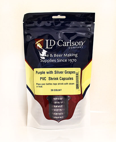 Purple/Silver Grapes PVC Shrink Capsules (Bag Of 30)