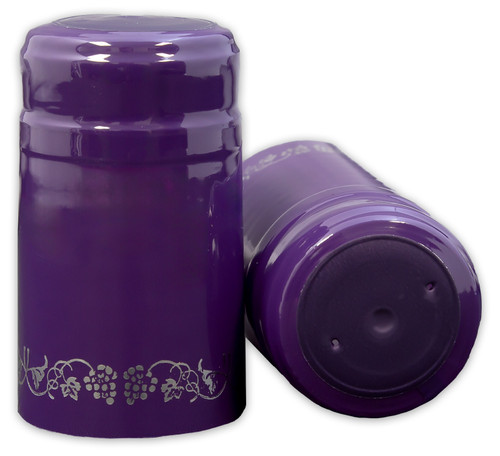 Purple/Silver Grapes PVC Shrink Capsules (500 Bulk)