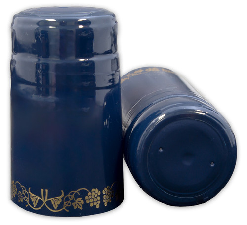 Blue/Gold Grapes PVC Shrink Capsules (Bag Of 30)