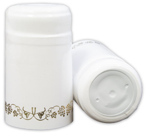 White/Gold Grapes PVC Shrink Capsules (500 Bulk)
