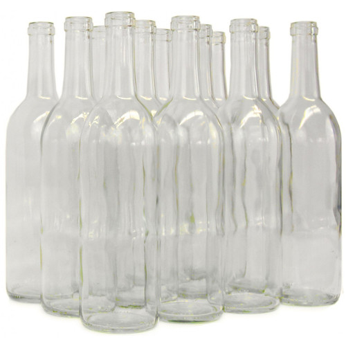 Clear 750 mL Wine Bottles - 12/Case