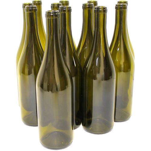 Antique Green Punted Burgundy Wine Bottles 750 mL - 12/Case