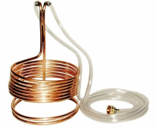 Copper Wort Chiller 25 Ft with Garden Hose Attachments