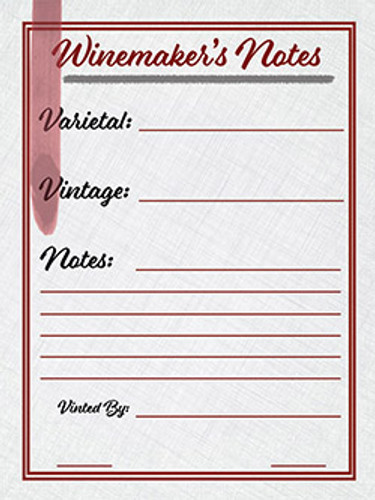 Winemaker's Notes Wine Labels 30 ct