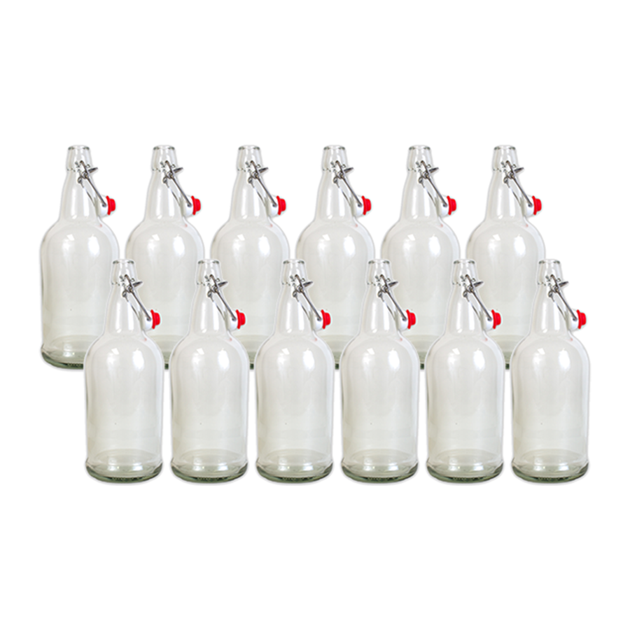 Clear Flip-Top Bottles 1L - 12/Case