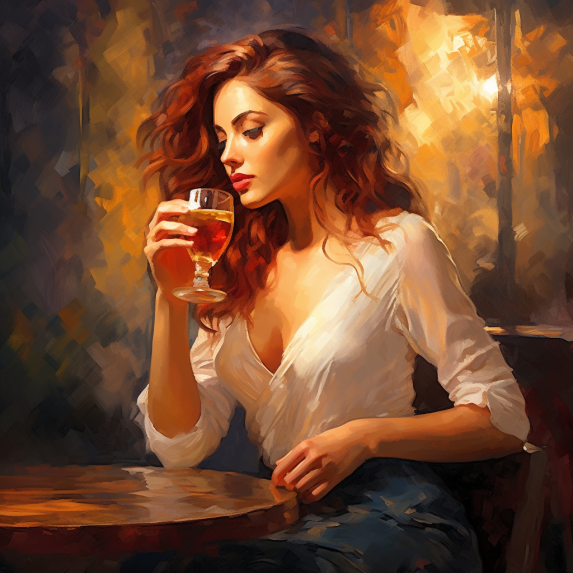 woman drinking beer