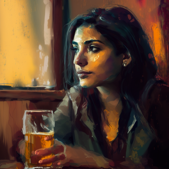 woman drinking beer