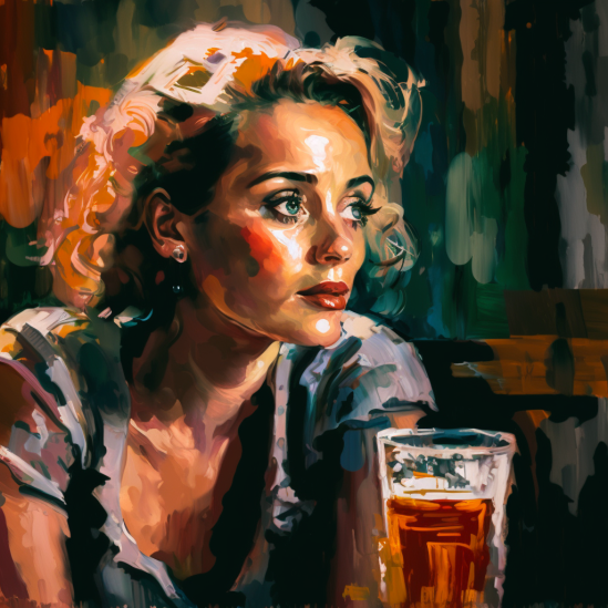 woman drinking beer