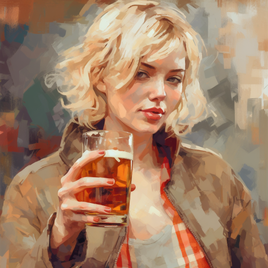 woman drinking beer